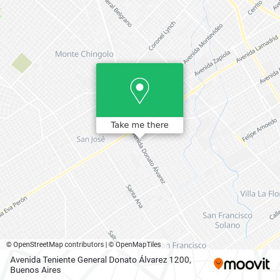 Mapa de Avenida Teniente General Donato Álvarez 1200