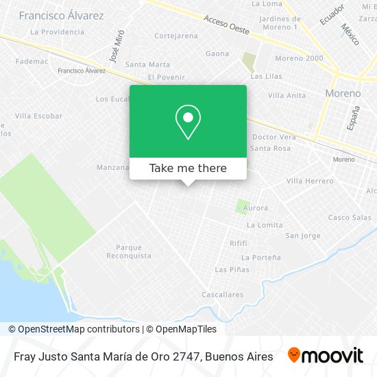 Fray Justo Santa María de Oro 2747 map