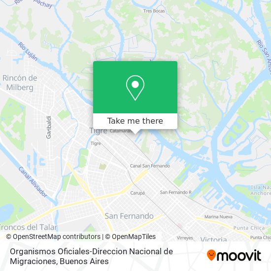 Organismos Oficiales-Direccion Nacional de Migraciones map