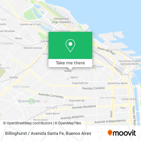 Mapa de Billinghurst / Avenida Santa Fe
