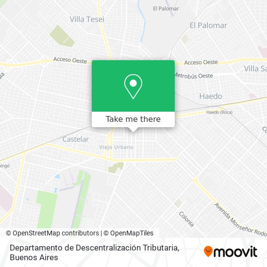 Mapa de Departamento de Descentralización Tributaria