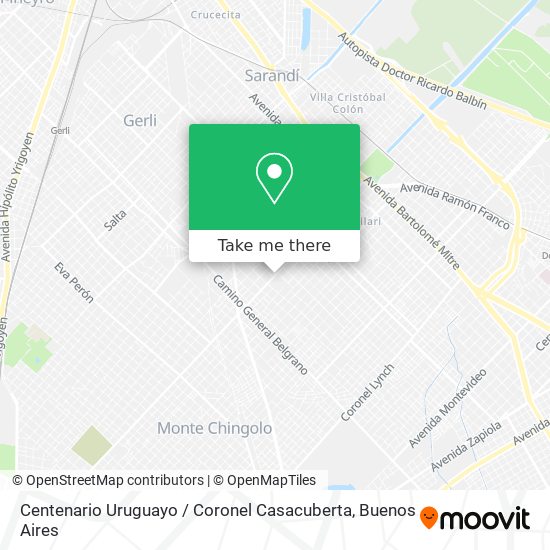 Mapa de Centenario Uruguayo / Coronel Casacuberta