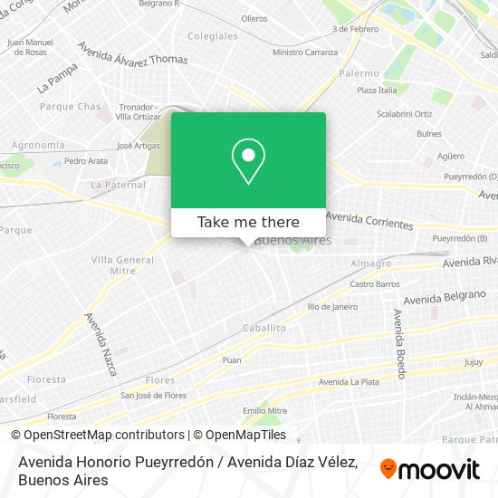 Mapa de Avenida Honorio Pueyrredón / Avenida Díaz Vélez