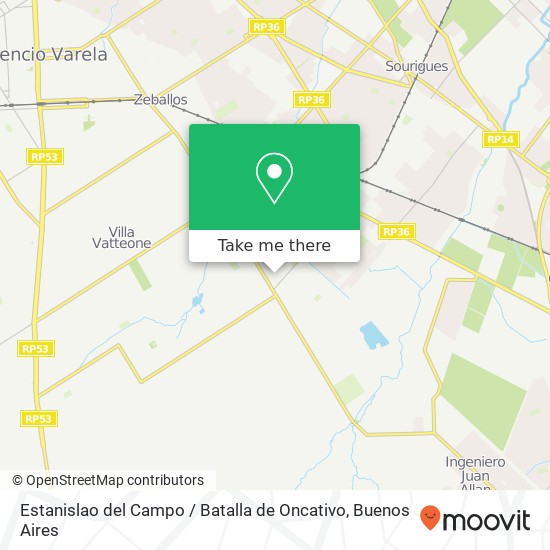 Mapa de Estanislao del Campo / Batalla de Oncativo