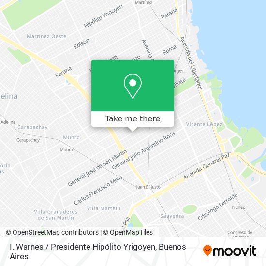 I. Warnes / Presidente Hipólito Yrigoyen map