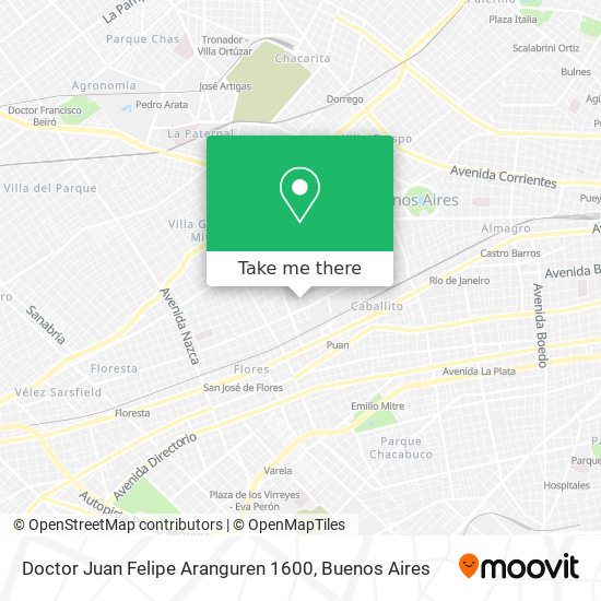 Doctor Juan Felipe Aranguren 1600 map