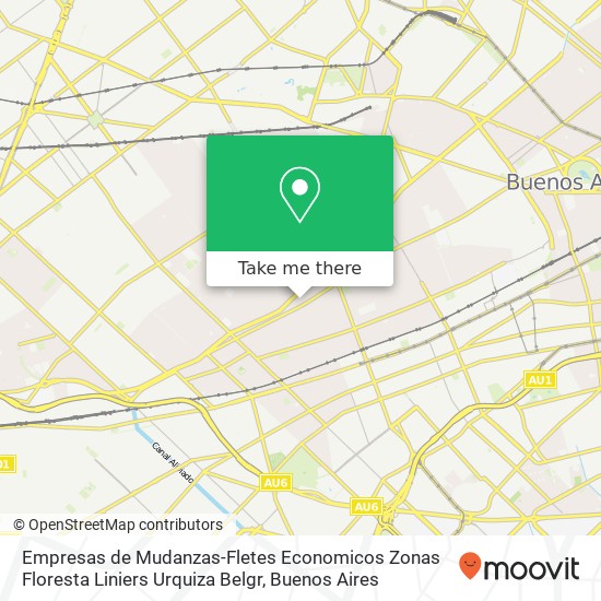 Empresas de Mudanzas-Fletes Economicos Zonas Floresta Liniers Urquiza Belgr map