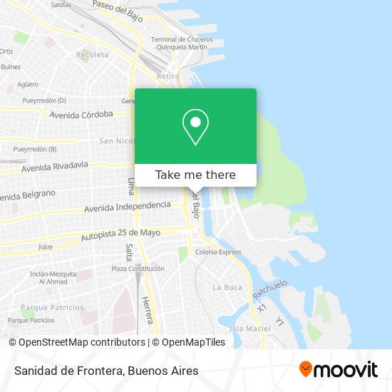 Sanidad de Frontera map