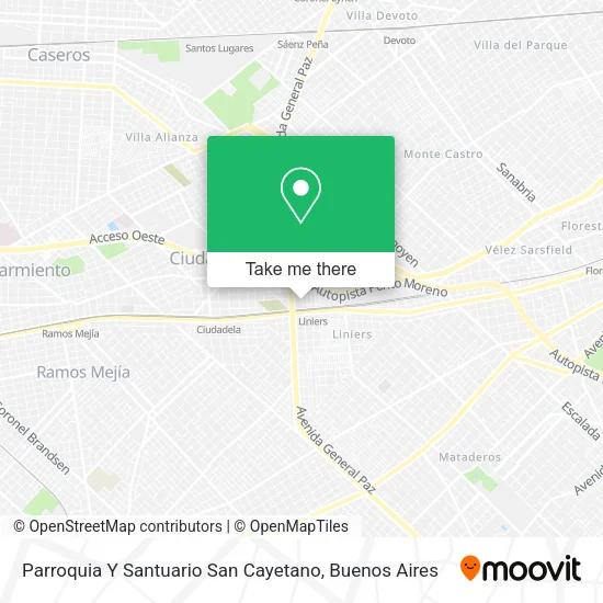 Mapa de Parroquia Y Santuario San Cayetano