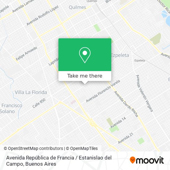 Avenida República de Francia / Estanislao del Campo map