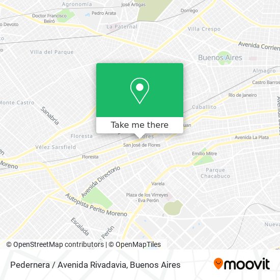 Pedernera / Avenida Rivadavia map