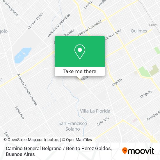Mapa de Camino General Belgrano / Benito Pérez Galdós