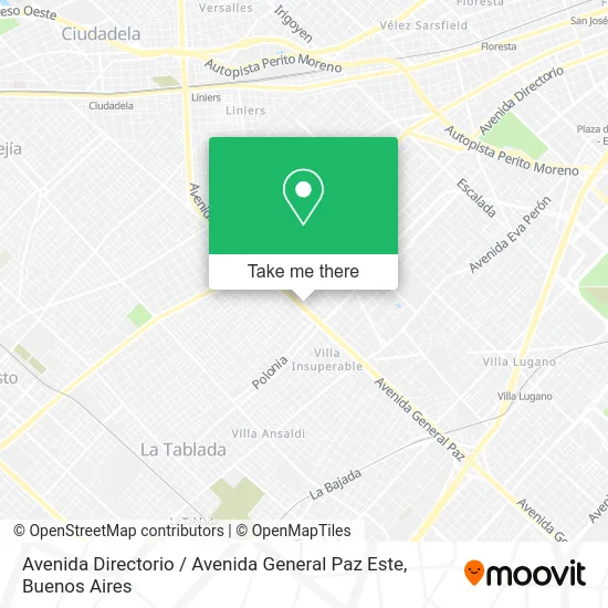 Avenida Directorio / Avenida General Paz Este map