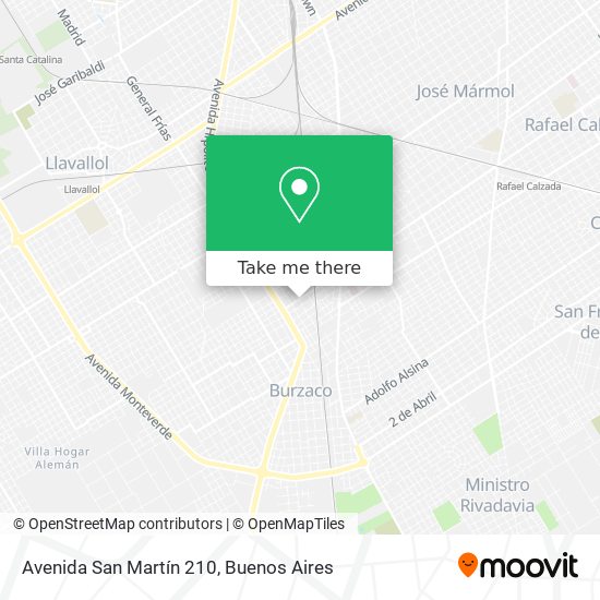 Mapa de Avenida San Martín 210