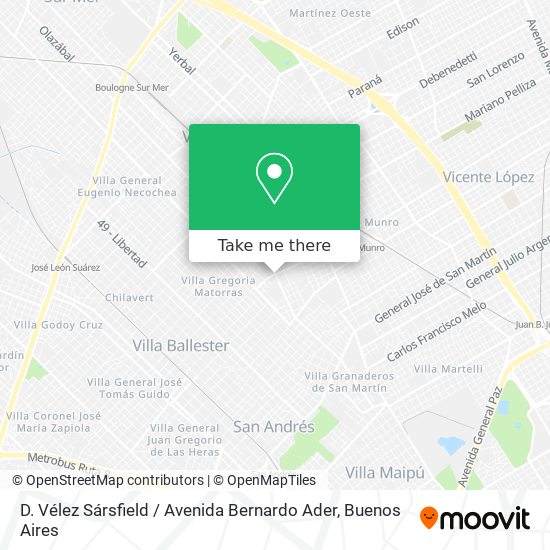 D. Vélez Sársfield / Avenida Bernardo Ader map