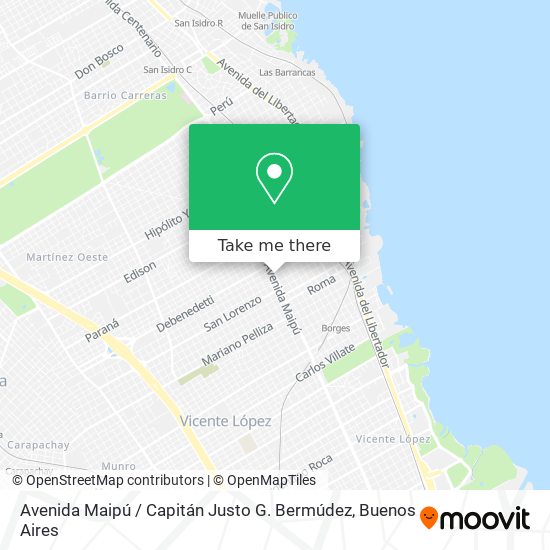 Mapa de Avenida Maipú / Capitán Justo G. Bermúdez