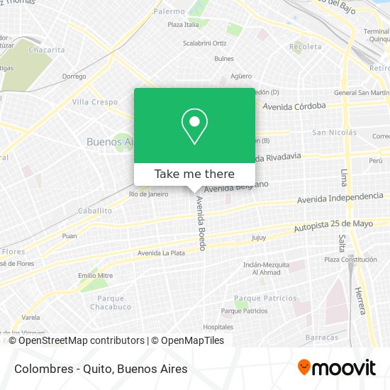 Colombres - Quito map
