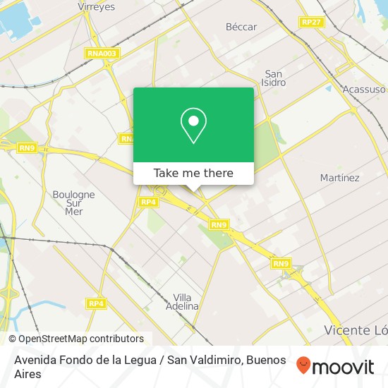 Mapa de Avenida Fondo de la Legua / San Valdimiro