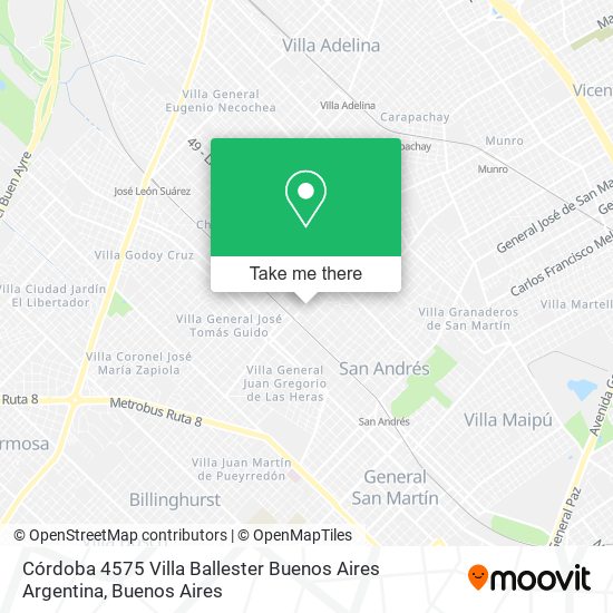 Córdoba 4575  Villa Ballester  Buenos Aires  Argentina map