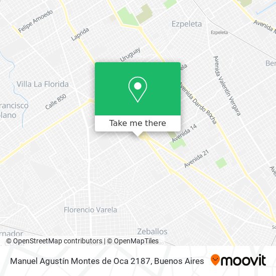 Manuel Agustín Montes de Oca 2187 map