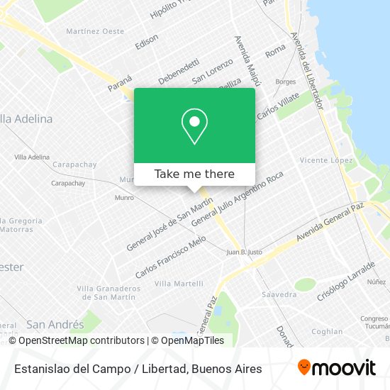 Estanislao del Campo / Libertad map