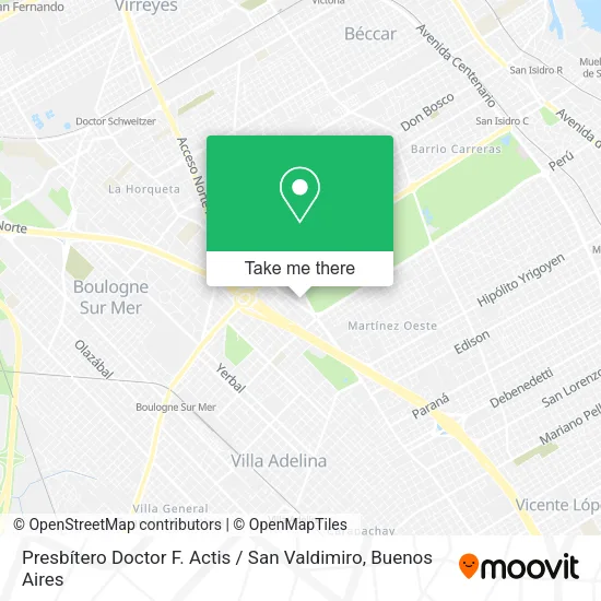 Mapa de Presbítero Doctor F. Actis / San Valdimiro