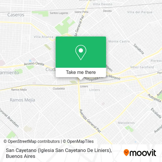 Mapa de San Cayetano (Iglesia San Cayetano De Liniers)