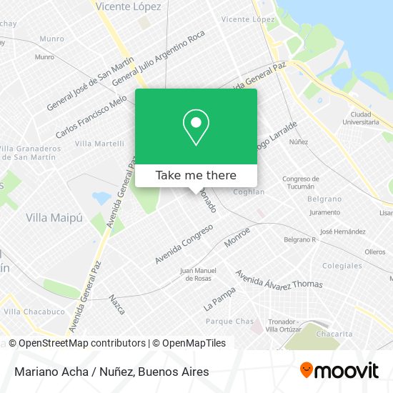 Mapa de Mariano Acha / Nuñez