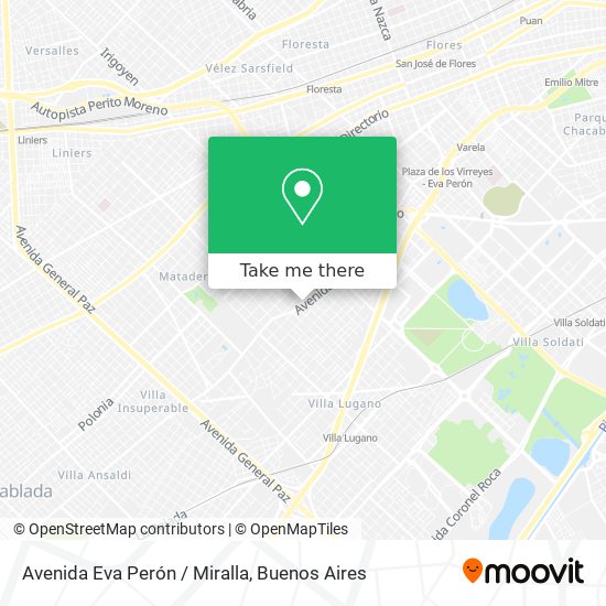 Avenida Eva Perón / Miralla map