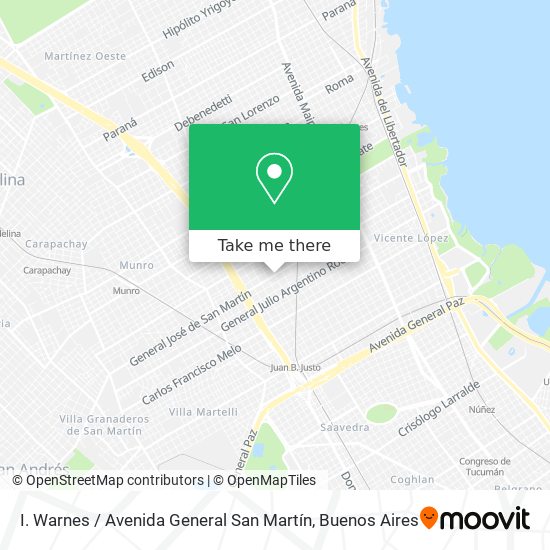 I. Warnes / Avenida General San Martín map