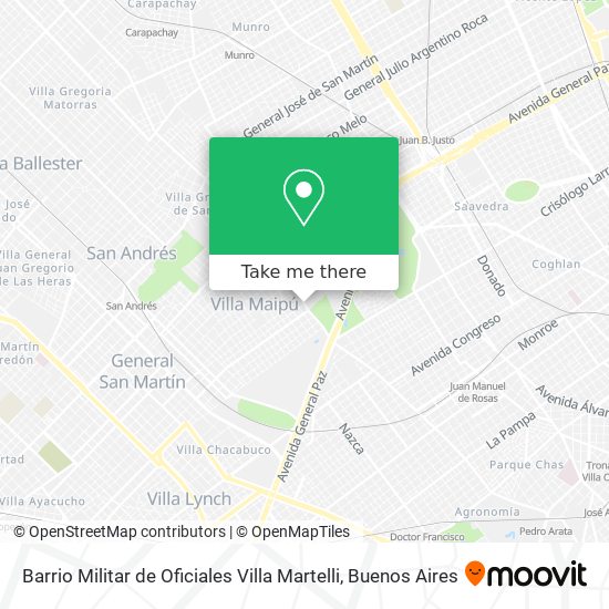 Barrio Militar de Oficiales Villa Martelli map