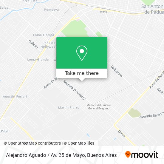 Mapa de Alejandro Aguado / Av. 25 de Mayo