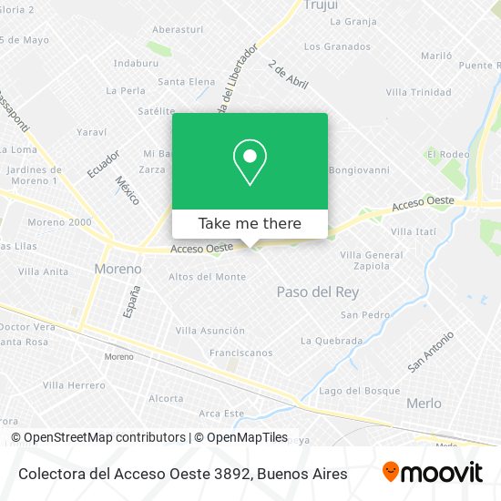 Colectora del Acceso Oeste 3892 map