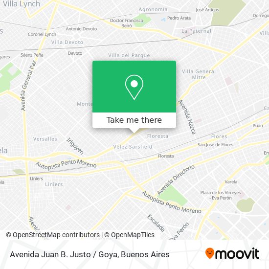 Mapa de Avenida Juan B. Justo / Goya