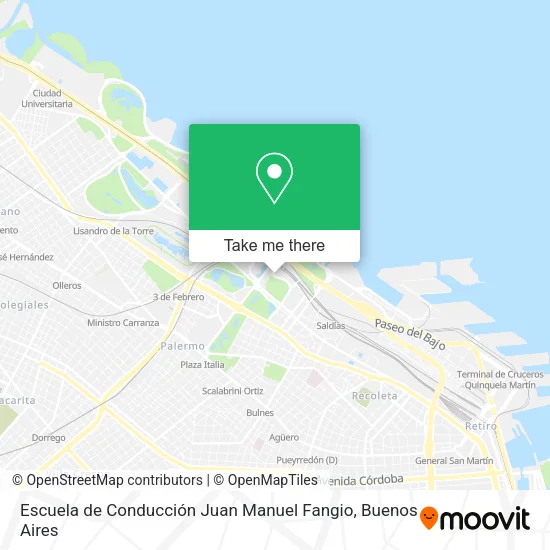 Mapa de Escuela de Conducción Juan Manuel Fangio