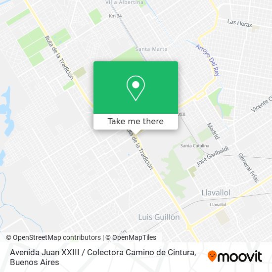 Mapa de Avenida Juan XXIII / Colectora Camino de Cintura
