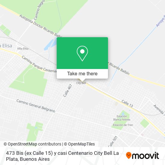 473 Bis (ex Calle 15) y casi Centenario   City Bell   La Plata map