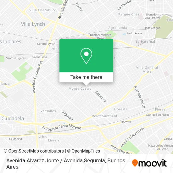 Mapa de Avenida Alvarez Jonte / Avenida Segurola