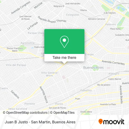 Mapa de Juan B Justo - San Martin