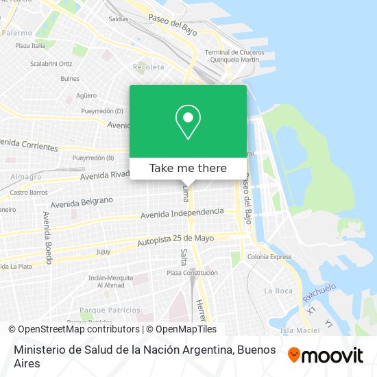 Mapa de Ministerio de Salud de la Nación Argentina