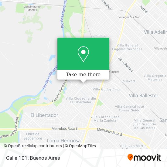 Calle 101 map