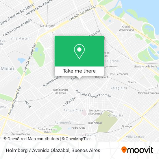 Mapa de Holmberg / Avenida Olazábal
