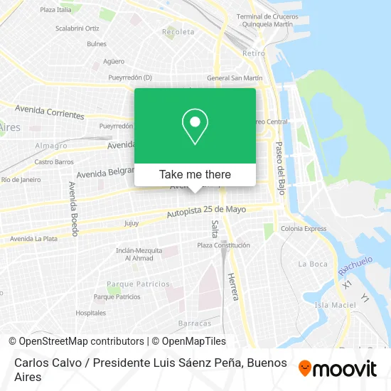 Mapa de Carlos Calvo / Presidente Luis Sáenz Peña