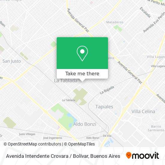 Avenida Intendente Crovara / Bolívar map