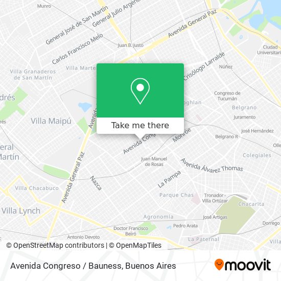 Avenida Congreso / Bauness map