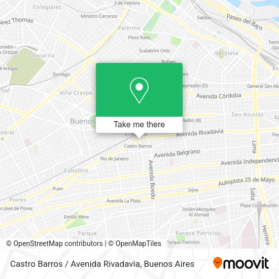 Mapa de Castro Barros / Avenida Rivadavia