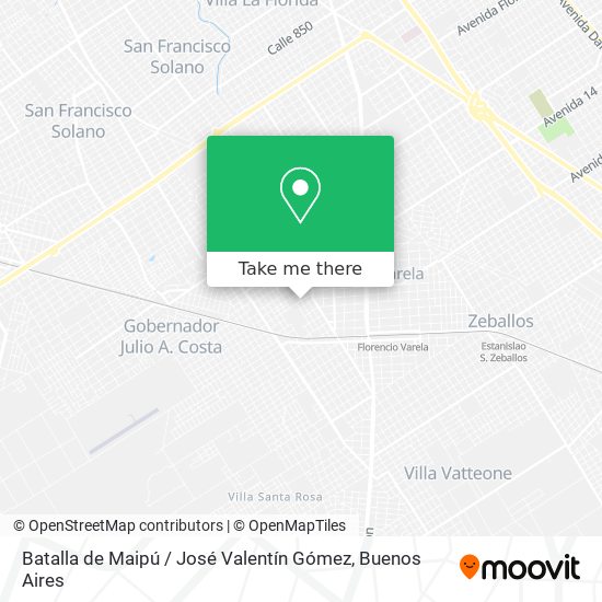 Mapa de Batalla de Maipú / José Valentín Gómez