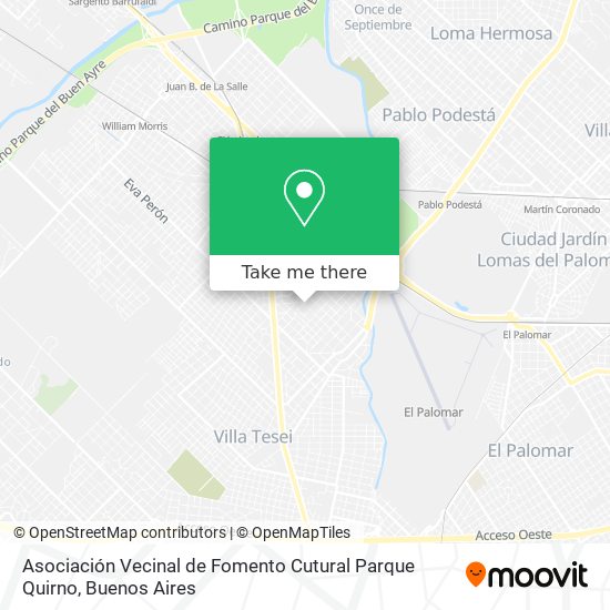 Asociación Vecinal de Fomento Cutural Parque Quirno map