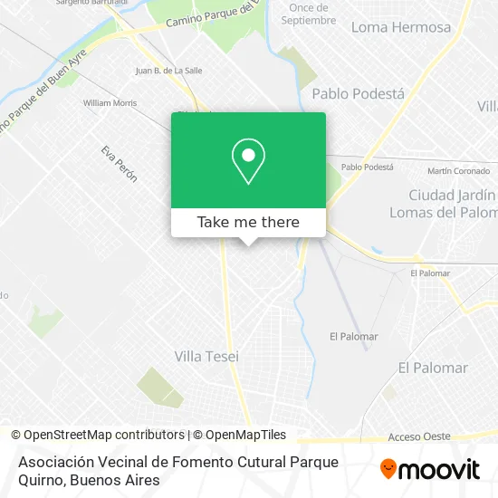 Mapa de Asociación Vecinal de Fomento Cutural Parque Quirno
