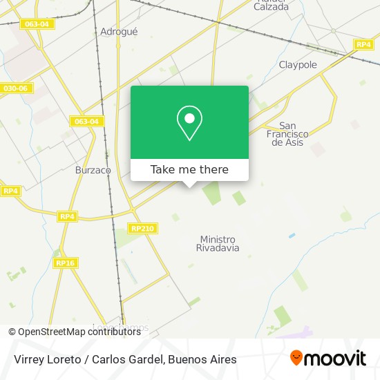 Virrey Loreto / Carlos Gardel map